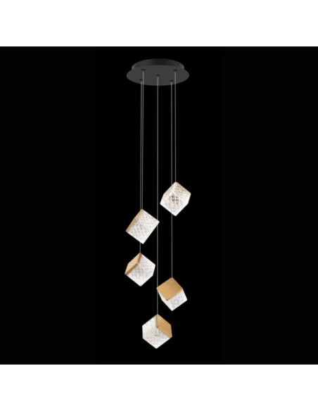 Illuminati - Magic Pendant Lamp 5 Lights - Black / Gold