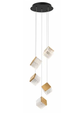 Illuminati - Magia Lampada a Sospensione 5 Luci - Nero / Oro