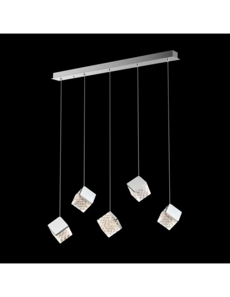 Illuminati - Magia Linear Pendant Lamp 5 Lights - Polished Chrome