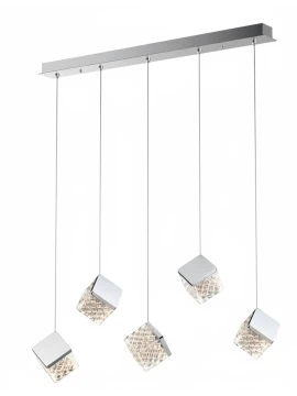 Illuminati - Magia Linear Pendant Lamp 5 Lights - Polished Chrome