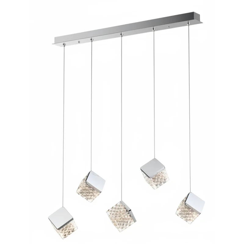 Illuminati - Magia Linear Pendant Lamp 5 Lights - Polished Chrome