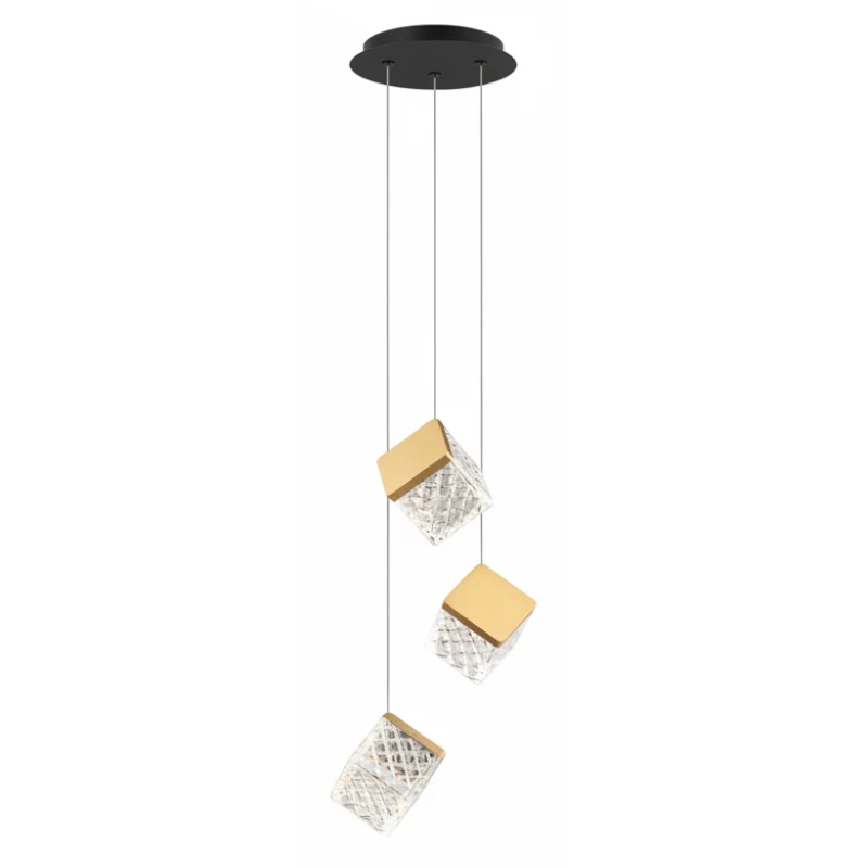 Illuminati - Magia 3-Light Pendant Lamp - Black/Gold