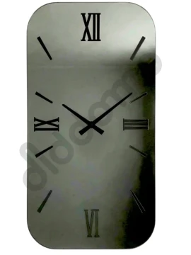 Ceart - Iris Vertical Mirror Wall Clock - Black / Smoked Black