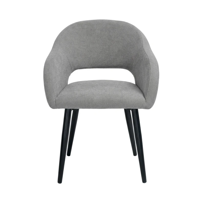 Capodarte - West Upholstered Chair - Black / Light Grey Fabric