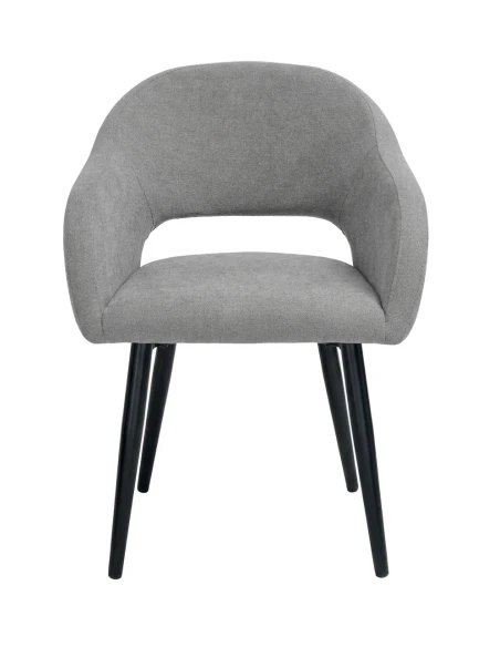 Capodarte - West Upholstered Chair - Black / Light Grey Fabric