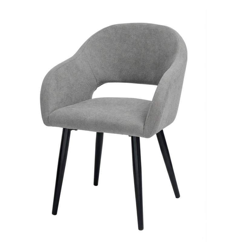 Capodarte - West Upholstered Chair - Black / Light Grey Fabric