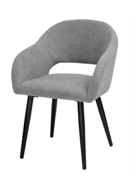 Capodarte - West Upholstered Chair - Black / Light Grey Fabric
