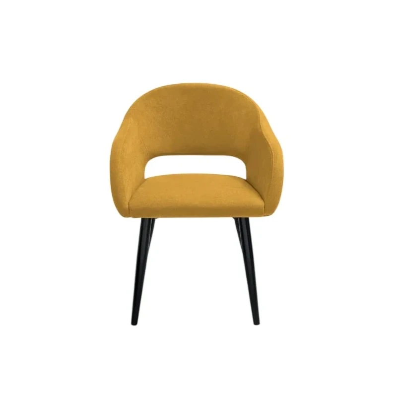 Capodarte - West Upholstered Chair - Black / Yellow Fabric