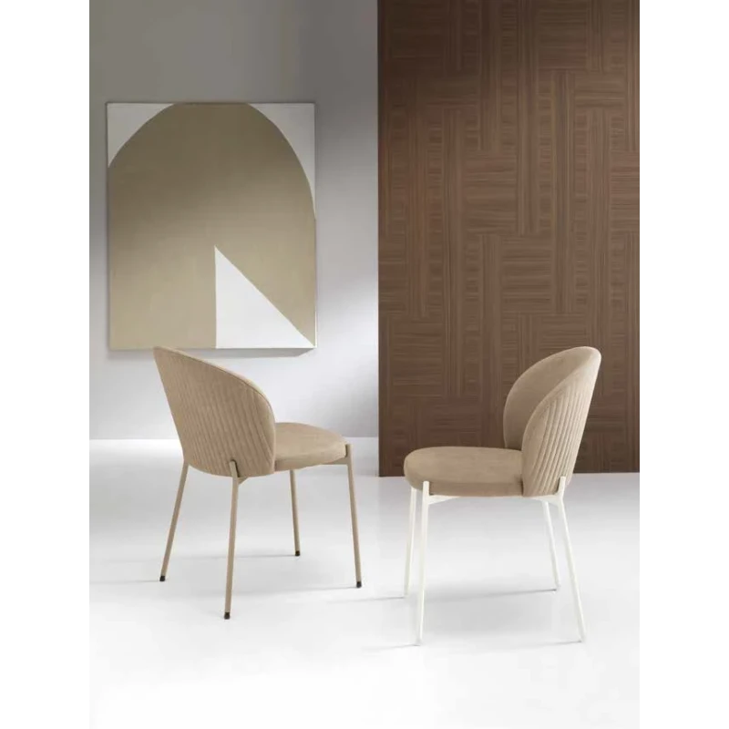 Capodarte - Meggie Sedia Imbottita - Perla Beige / Tessuto Tortora