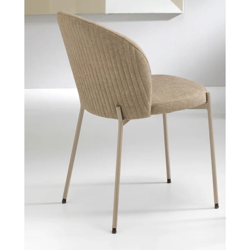 Capodarte - Meggie Sedia Imbottita - Perla Beige / Tessuto Tortora