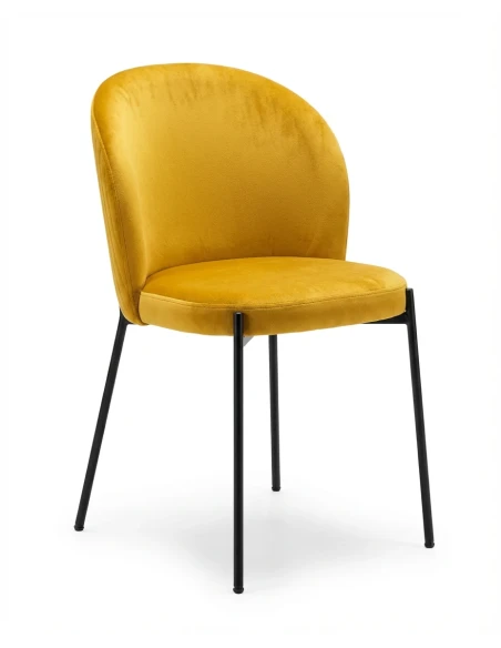 Capodarte - Meggie Upholstered Chair - Black / Yellow Fabric