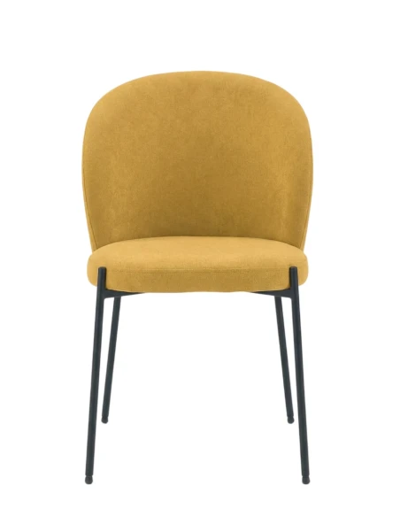 Capodarte - Meggie Upholstered Chair - Black / Yellow Fabric