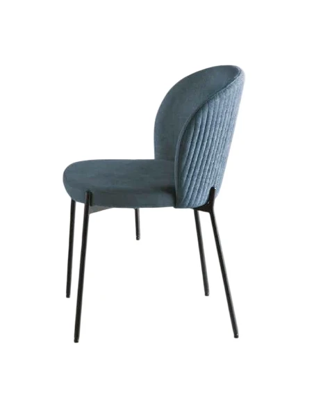Capodarte - Meggie Upholstered Chair - Black / Blue Fabric