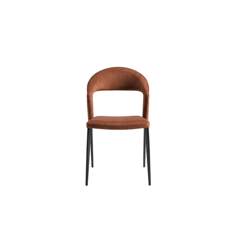 Capodarte - Nexia Padded Chair - Black / Rust Faux Leather