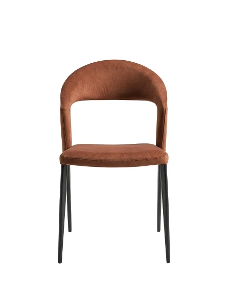 Capodarte - Nexia Padded Chair - Black / Rust Faux Leather