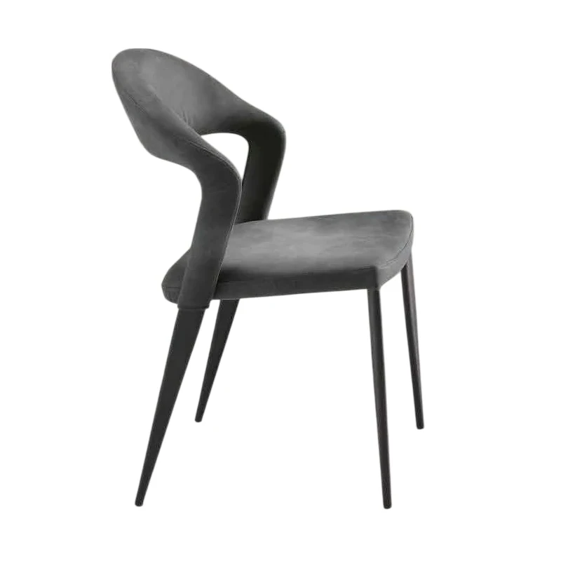 Capodarte - Nexia Padded Chair - Black / Anthracite Faux Leather