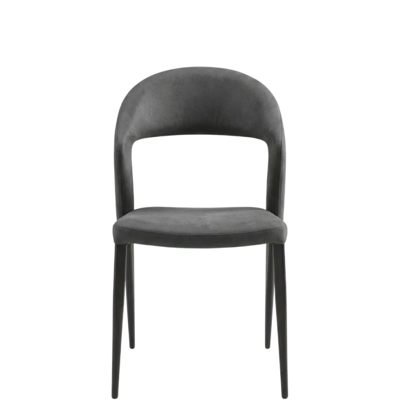 Capodarte - Nexia Padded Chair - Black / Anthracite Faux Leather