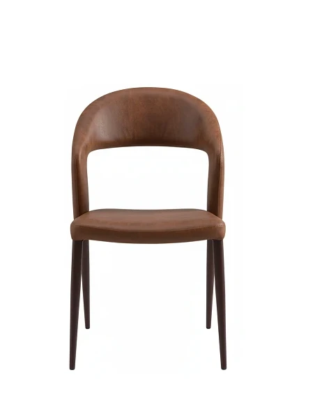 Capodarte - Nexia Upholstered Chair - Brown / Brown Faux Leather