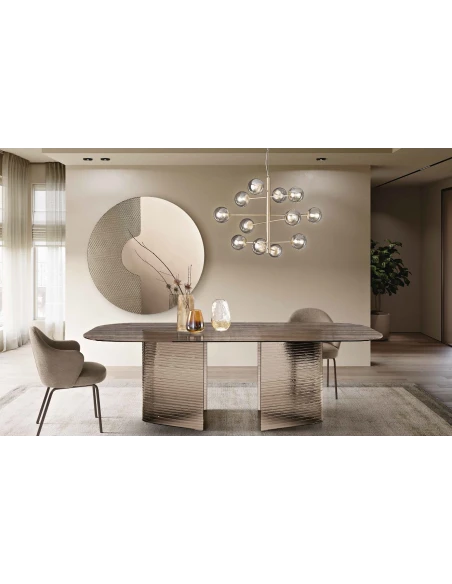 Capodarte - Lovely Table - Transparent Bronze Striped Glass