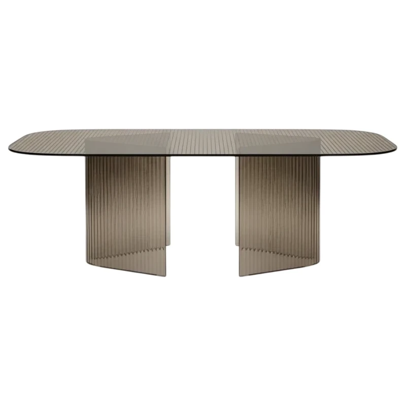 Capodarte - Lovely Table - Transparent Bronze Striped Glass