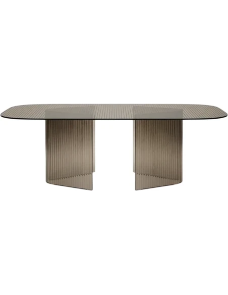 Capodarte - Lovely Table - Transparent Bronze Striped Glass
