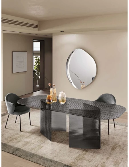 Capodarte - Lovely Table - Transparent Smoked Striped Glass
