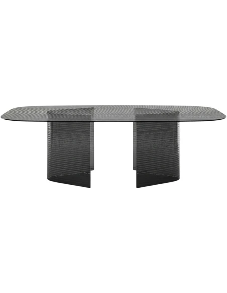 Capodarte - Lovely Table - Transparent Smoked Striped Glass