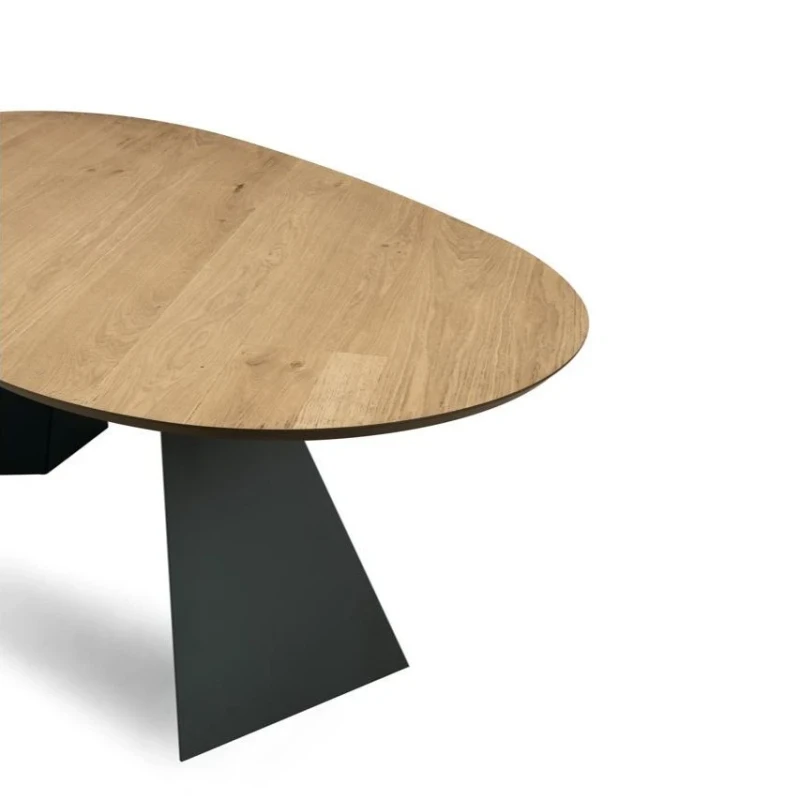 Capodarte - Tokyo Oval Table - Black / Raw Oak