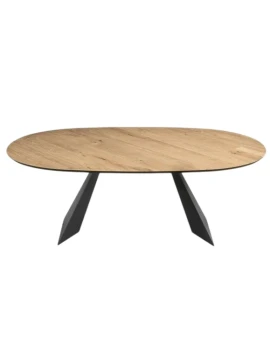Capodarte - Tokyo Oval Table - Black / Raw Oak