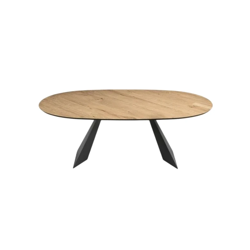 Capodarte - Tokyo Oval Table - Black / Raw Oak