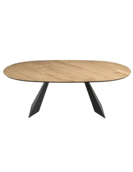 Capodarte - Tokyo Oval Table - Black / Raw Oak