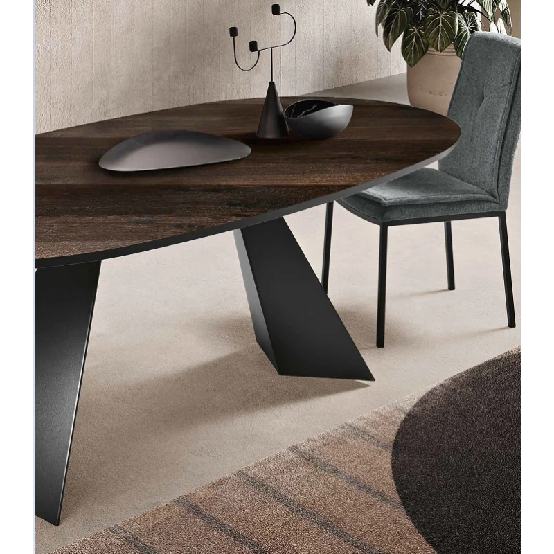 Capodarte - Tokyo Oval Table - Black / Thermal Oak