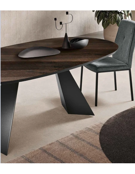Capodarte - Tokyo Tavolo Ovale - Nero / Rovere Termico