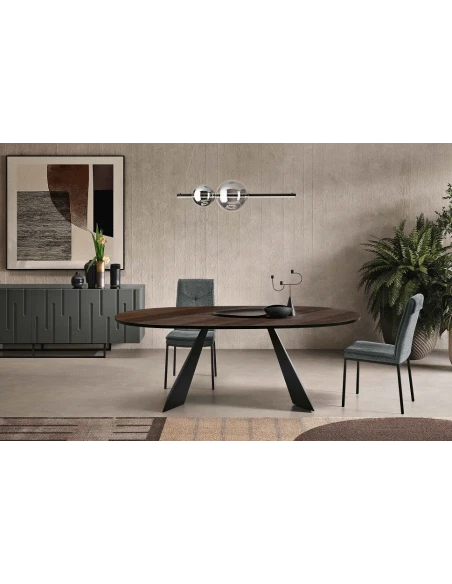 Capodarte - Tokyo Tavolo Ovale - Nero / Rovere Termico