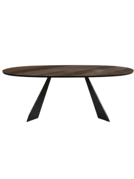 Capodarte - Tokyo Oval Table - Black / Thermal Oak