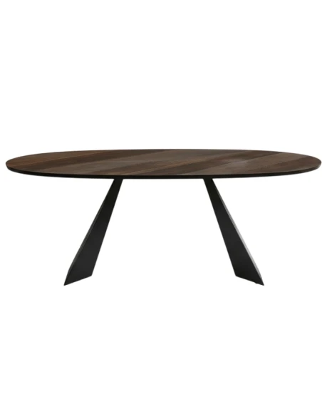 Capodarte - Tokyo Oval Table - Black / Thermal Oak