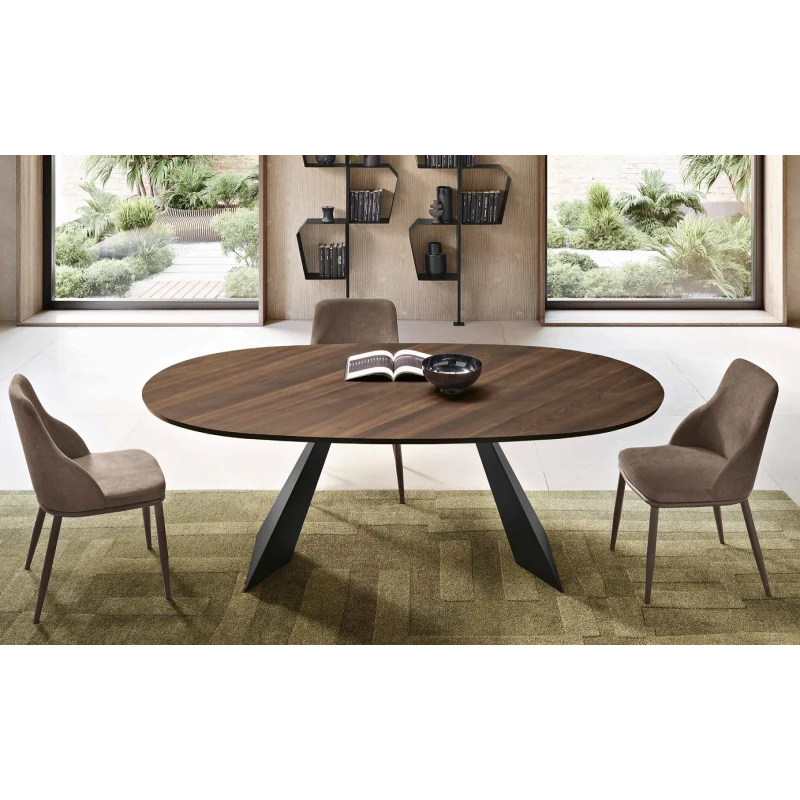 Capodarte - Tokyo Oval Table - Black / Eucalyptus