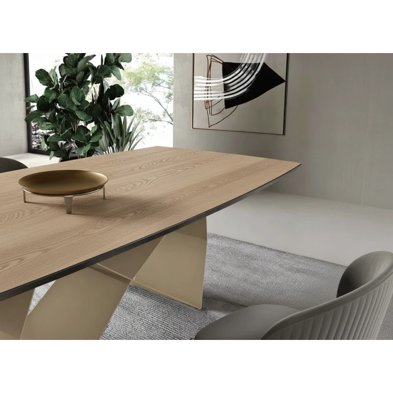 Capodarte - Wall Tavolo Fisso - Perla Beige / Rovere Crudo