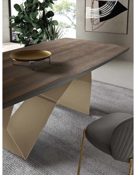 Capodarte - Wall Tavolo Fisso - Perla Beige / Rovere Termico