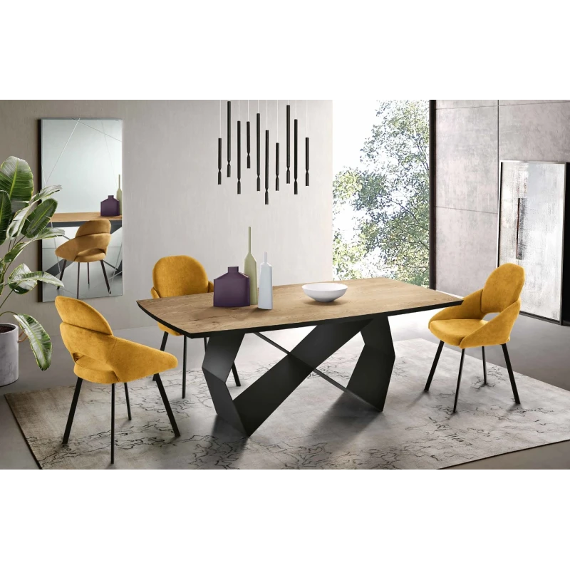 Capodarte - Wall Fixed Table - Black / Raw Oak