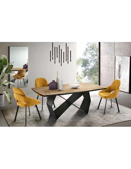Capodarte - Wall Fixed Table - Black / Raw Oak