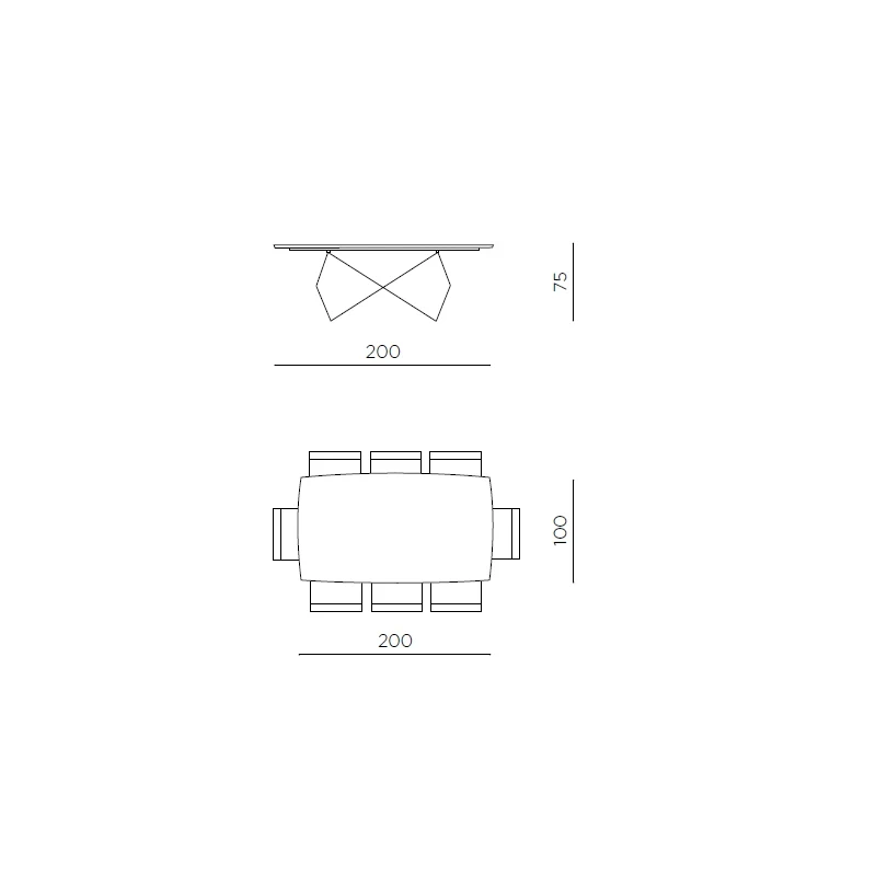 Capodarte - Wall Tavolo Fisso - Nero / Rovere Termico