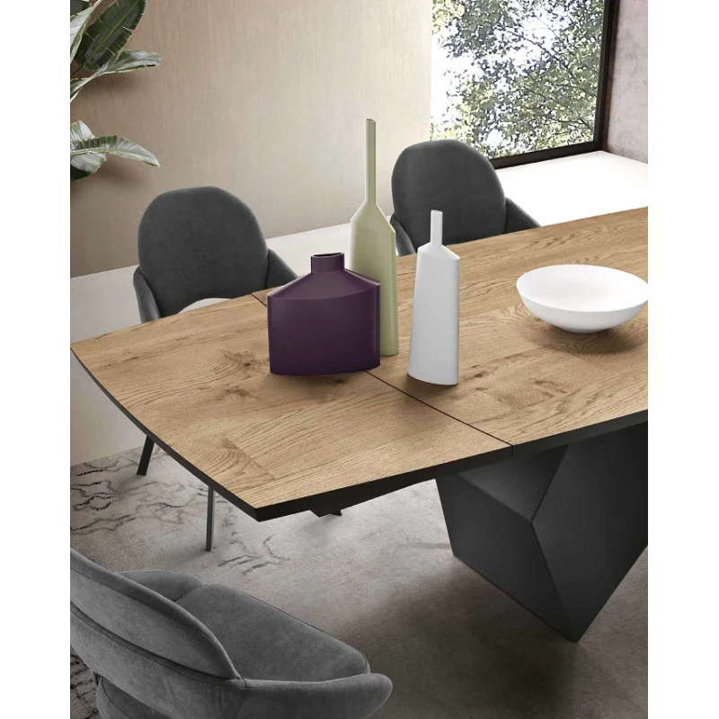 Capodarte - Wall Tavolo Allungabile - Nero / Rovere Crudo