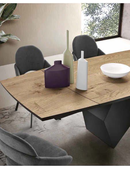 Capodarte - Wall Tavolo Allungabile - Nero / Rovere Crudo