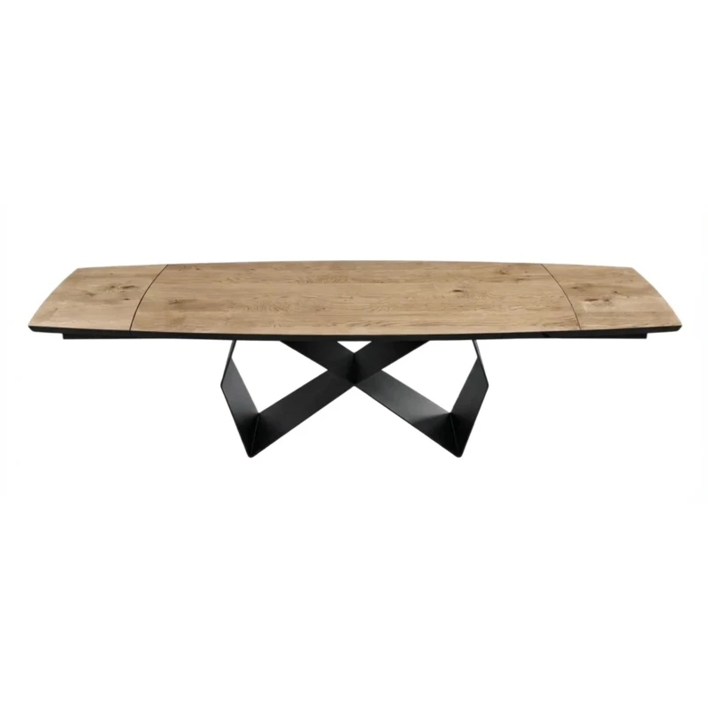 Capodarte - Wall Extendable Table - Black / Raw Oak