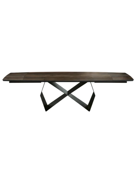 Capodarte - Wall Extendable Table - Black / Thermal Oak