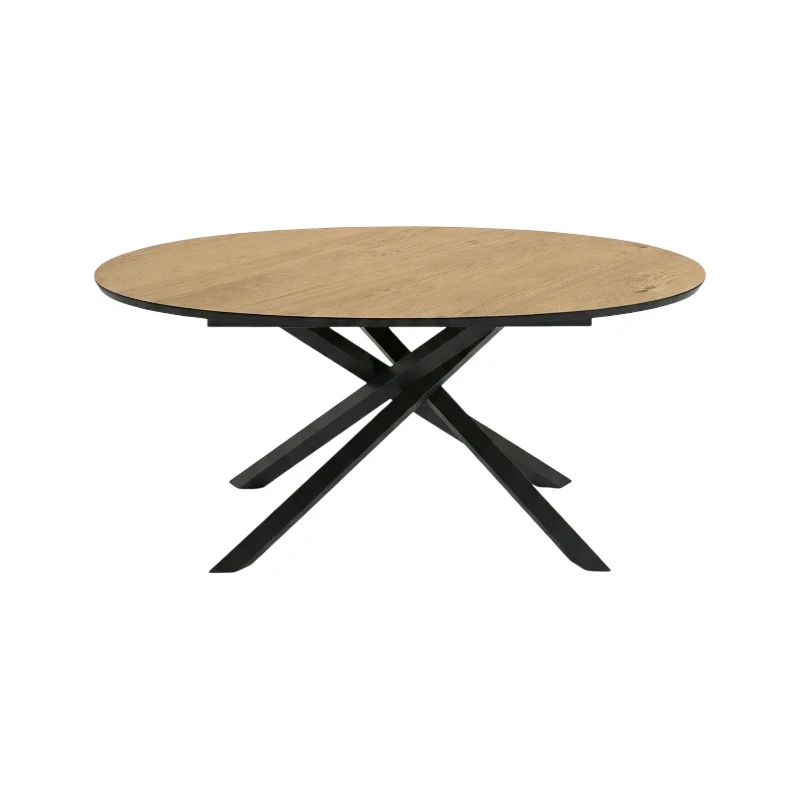 Capodarte - Ron Oval Table - Black / Raw Oak