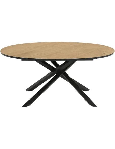 Capodarte - Ron Oval Table - Black / Raw Oak