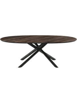 Capodarte - Ron Tavolo Ovale - Nero / Rovere Termico