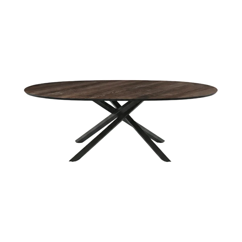 Capodarte - Ron Oval Table - Black / Thermal Oak